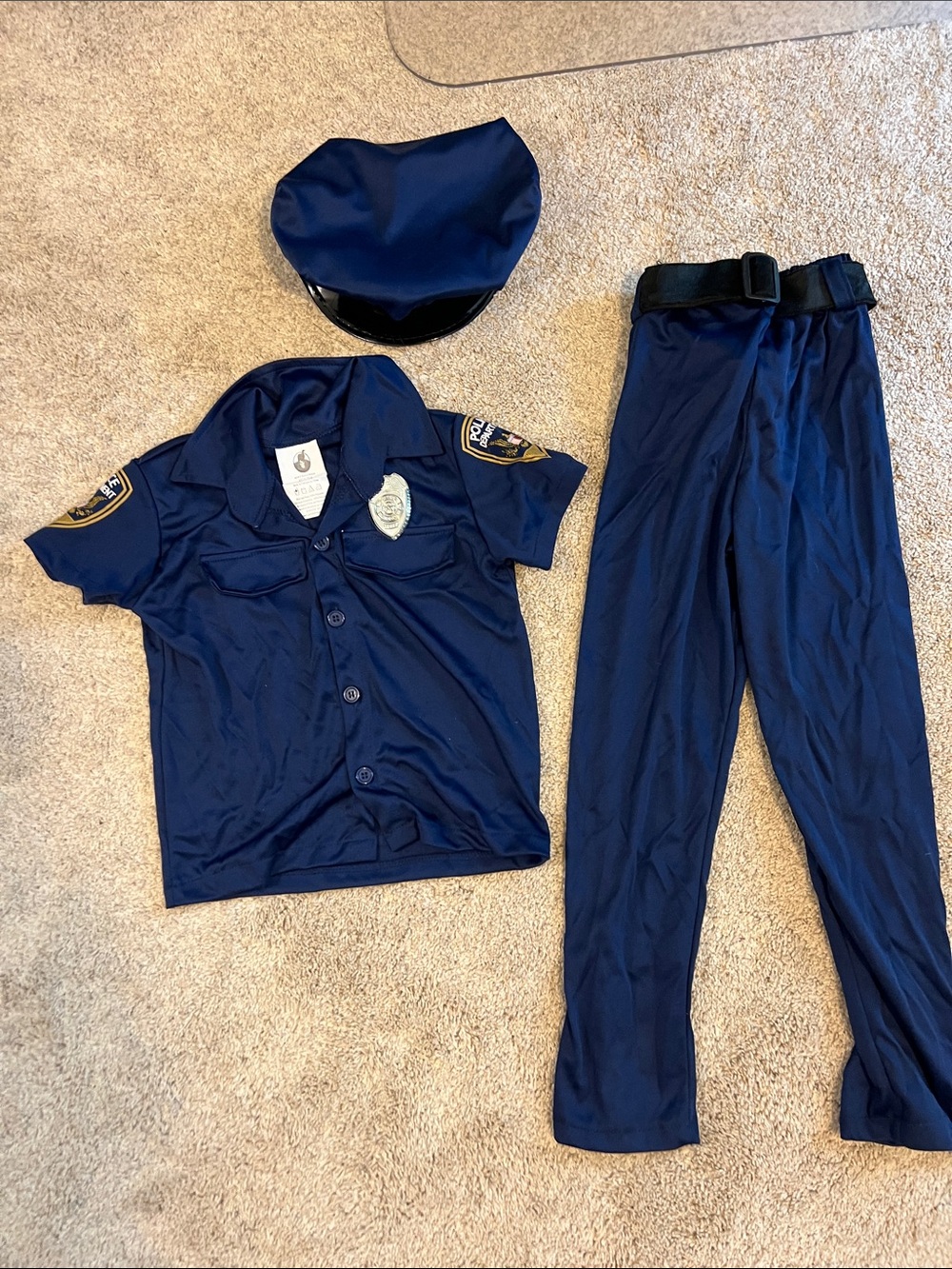Spirit Navy Blue Kids Police Costume Set with Badge and Hat